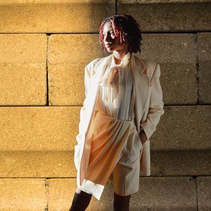 Vintage Off White Oversized Blazer